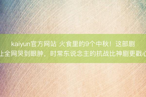 kaiyun官方网站 火食里的9个中秋！这部剧让全网哭到眼肿，时常东说念主的抗战比神剧更戳心