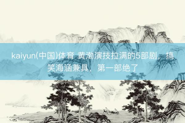 kaiyun(中国)体育 黄渤演技拉满的5部剧，搞笑海涵兼具，第一部绝了