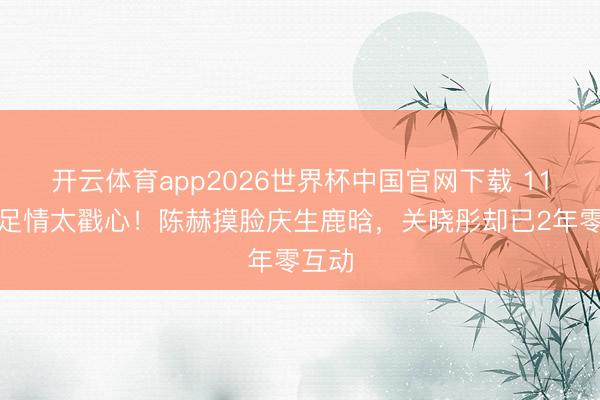 开云体育app2026世界杯中国官网下载 11年手足情太戳心！陈赫摸脸庆生鹿晗，关晓彤却已2年零互动