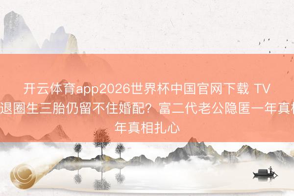 开云体育app2026世界杯中国官网下载 TVB旦角退圈生三胎仍留不住婚配？富二代老公隐匿一年真相扎心