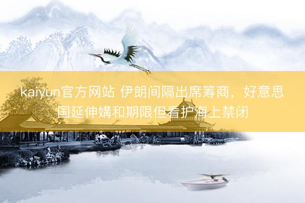 kaiyun官方网站 伊朗间隔出席筹商,好意思国延伸媾和期限但看护海上禁闭