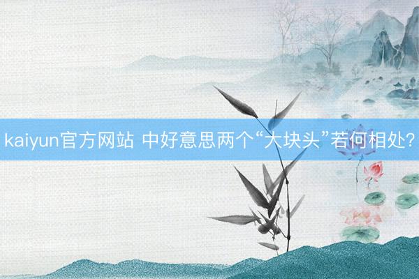 kaiyun官方网站 中好意思两个“大块头”若何相处？